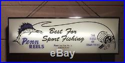Vintage Advertising Light Up Sign Penn Reels Best for Sport Fishing
