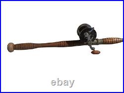 Vintage Bamboo Saltwater Fishing Pole and Penn 160 Reel Antique Rare Look! Art
