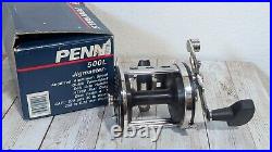 Vintage Black PENN JIGMASTER 500L REEL 275/30LB Manual Wrench & Clamp with Box