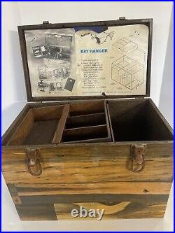 Vintage Bowen's Sportsman Bay Ranger Wooden Tackle Box Two Penn Reels Included