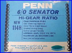 Vintage Boxed Penn 6/0 Senator114h Fast Retrieve Big Game/shark Sea Fishing Reel