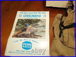 Vintage Gold Penn 910 Levelmatic Bait Casting Reel with Box & Dust Bag EXCELLENT