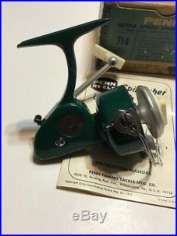 Vintage Green Penn 714 Spinfisher UltraSport Spinning Reel WithOriginal Box