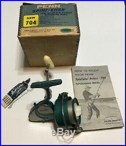 Vintage Green Penn The New 704 Spinning Reel WithOriginal Box And Manual