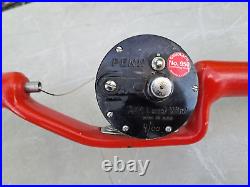 Vintage Gundlach measuring wand #950 with Penn 209 Level Wind reel preowned rare