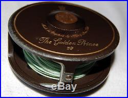 Vintage Hardy Golden Prince Reel + Pouch 3 1/4 #7/8 + Spare Spool Excellent