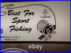 Vintage Light-Up Advertising Display Sign Drop Clock Penn Reels Fishing Tackle