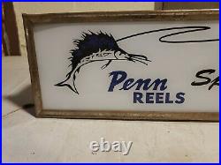 Vintage Light-up Advertising Sign Penn Reels Penn Tackle Philadelphia PA