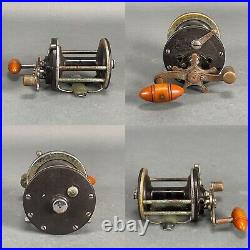 Vintage Lot 3 Bakelite Fishing Reels Penn 155 Fleetwing 2475 PFlueger Quadruple