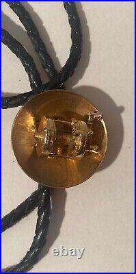 Vintage Metal Bolo Tie, Brass, Fishing Reel, Penn, Salt Water, Fresh Water, Fish