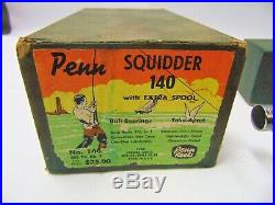 Vintage Mint Penn Squidder 140 Fishing Reel With Extra Spool Original Box