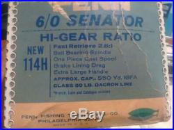 Vintage NEW IN BOX PENN Senator NEW 114H 6/0 BIG GAME Saltwater Reel