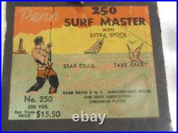 Vintage(NEW) PENN Surfmaster No. 250 Saltwater Fishing Reel Extras Oil, Spool