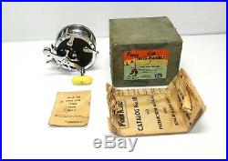 Vintage PENN 49M SUPER-MARINER Fishing Reel Original Box, Catalog 18 & Guarantee