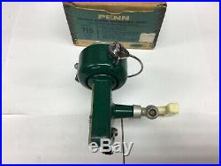 Vintage PENN 716 ultra light spinning reel with box, papers, tools, USA