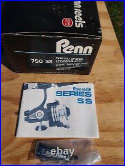 Vintage PENN 750SS Skirted Spool Spinning Reel 4.6-1 with box USA Never Used