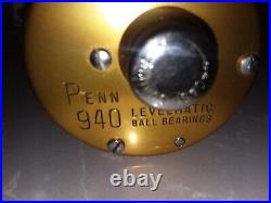 Vintage PENN LEVELMATIC No. 940 Bait Casting Reel with Original Box and Manual