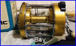 Vintage PENN Levelmatic No. 910 Bait Casting Reel Gold BOX, OIL, WRENCH, PARTS