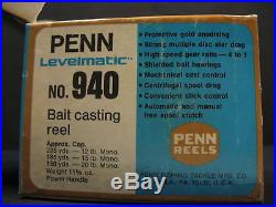 Vintage PENN Levermatic Bait Casting Fishing Reel #940 NOS New in Box 1972