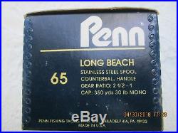 Vintage PENN Long Beach 65 Conventional Saltwater Fishing Reel