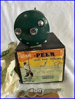 Vintage PENN PEER No. 109 New Old Stock From 1957 With Box And wrench And Paper