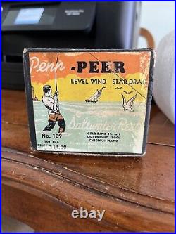 Vintage PENN PEER No. 109 New Old Stock From 1957 With Box And wrench And Paper