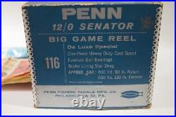 Vintage PENN SENATOR 116 12/0 Big Game Salt Water Fishing Reel NIB EX+