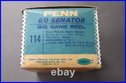 Vintage PENN Senator 114 6/0, Big Game Fishing Reel with Box and Instructions