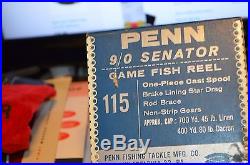 Vintage PENN Senator 115 9/0 BIG GAME Conventional Saltwater Fishing Reel with Box