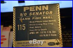 Vintage PENN Senator 115 9/0 BIG GAME Conventional Saltwater Fishing Reel with Box