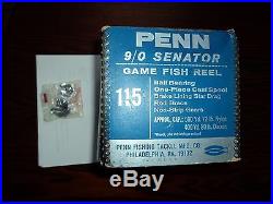 Vintage PENN Senator 9/0 115 Fishing Reel in Original Box Looks New