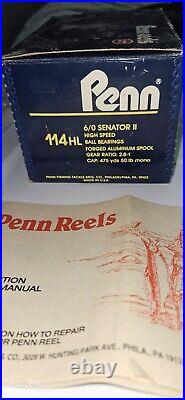 Vintage PENN Senator II 6/0 Hight Speed Reel 114 HL