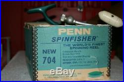Vintage PENN Spinfisher 704 Green Fishing Reel Made In USA