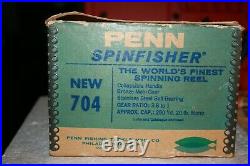 Vintage PENN Spinfisher 704 Green Fishing Reel Made In USA