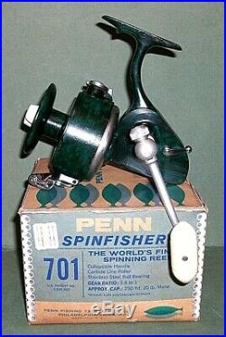 Vintage PENN Spinfisher Model 700/701 Greenie Spinning Reel. Circa 1960's. USA