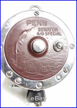 Vintage Penn 113h special 4 / 0 Senator fishing reel no box with steel line