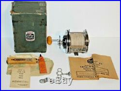 Vintage Penn 114 6/0 Silver Anniversary Fishing Reel with Box Tools & Papers #4