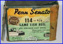 Vintage Penn 114 6/0 Silver Anniversary Fishing Reel with Box Tools & Papers #4