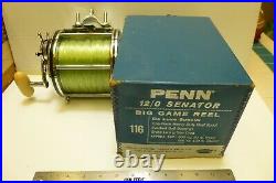 Vintage Penn 12/0 Senator New In Box, WITH CROME SPOOL VERY RARE(STORED 30 YEARS)