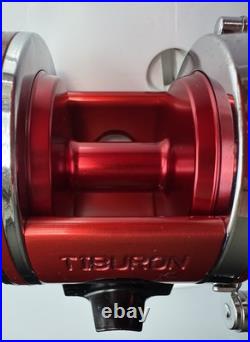 Vintage Penn 146 Squidder JR Red Anniversary Spool Tiburon Red Bakelite Handle