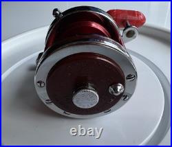 Vintage Penn 146 Squidder JR Red Anniversary Spool Tiburon Red Bakelite Handle