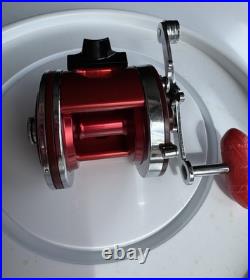 Vintage Penn 146 Squidder JR Red Anniversary Spool Tiburon Red Bakelite Handle