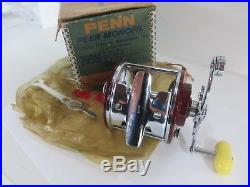 Vintage Penn 209M Peer Level-wind Fishing Reel With Rod Clamp Minty