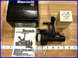 Vintage Penn 230GR Graphite Spinning Reel With Original Box Manual & Spare Spool