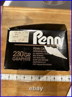 Vintage Penn 230GR Graphite Spinning Reel With Original Box Manual & Spare Spool