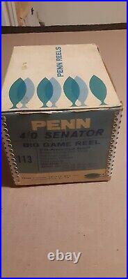 Vintage Penn 4/0 Senator 113 fishing reel in Original Box