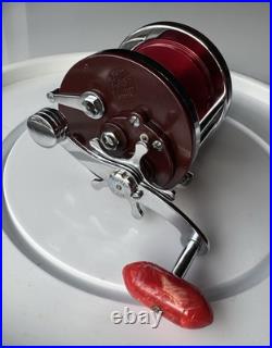 Vintage Penn 501 Jig-Master Red Anniversary Spool & Red Bakelite Handle