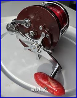 Vintage Penn 501 Jig-Master Red Anniversary Spool & Red Bakelite Handle