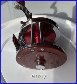 Vintage Penn 501 Jig-Master Red Anniversary Spool & Red Bakelite Handle