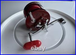 Vintage Penn 501 Jig-Master Red Anniversary Spool Tiburon Frame Bakelite Handle